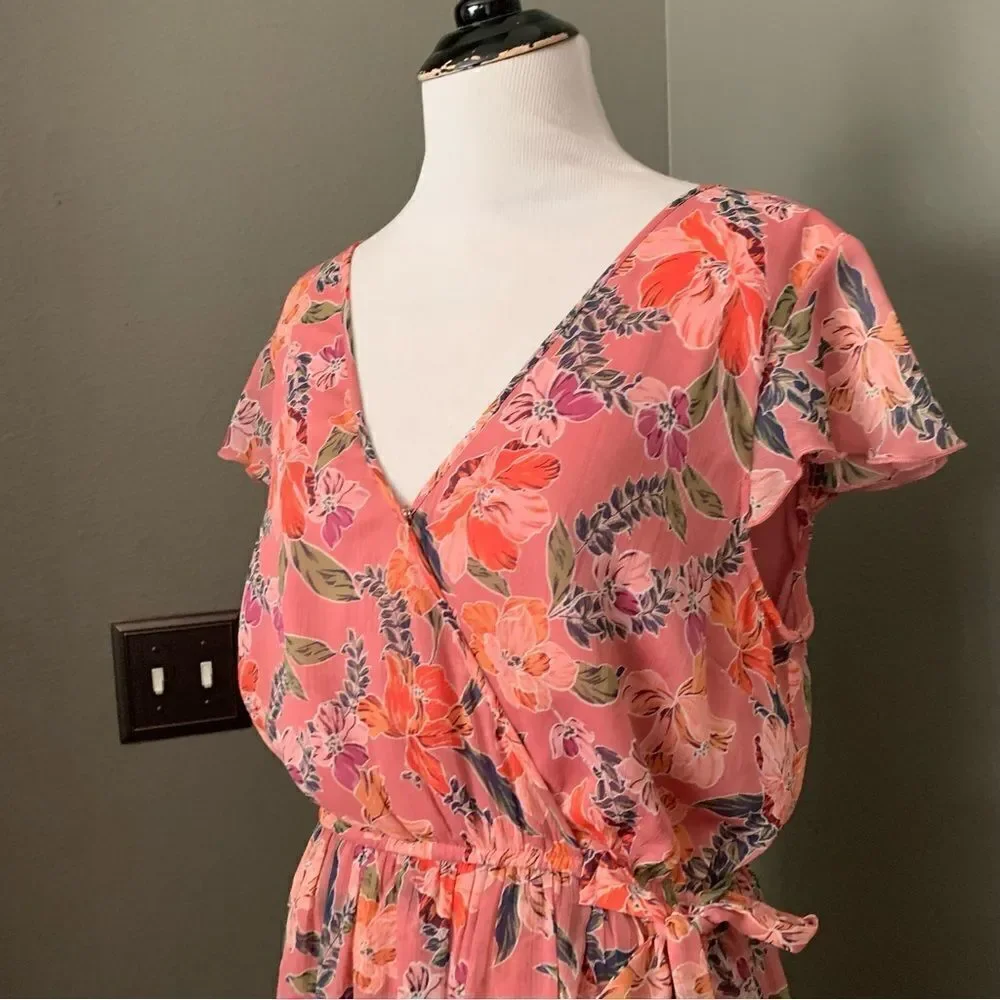 Band of Gypsies Lianna Floral-Print Wrap Dress